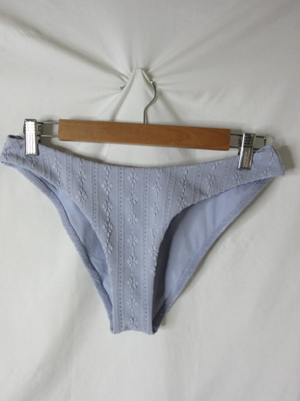 L * Space Bikini Bottoms Rocky Classic Ice Blue Floral Size Medium NWT